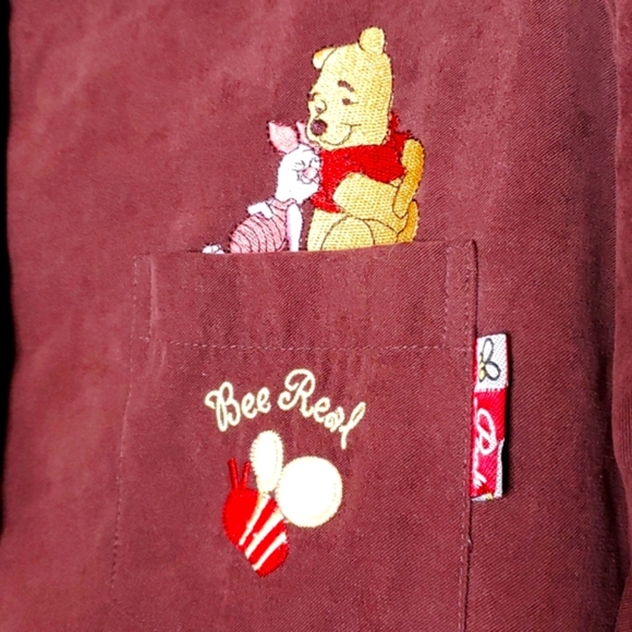 RARE Vintage Disney Faux Suede Button Down Shirt Unisex Collectible Fall Winter - Picture 4 of 7